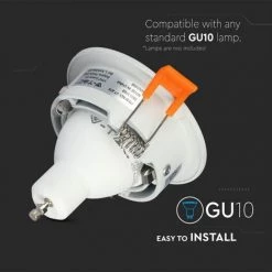 V-TAC Support De Spot Encastrable LED Rond GU10 Couleur Blanche -V-TAC Soldes 56813208 3