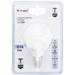V-TAC Ampoule LED E14 5,5W P45 6400K (Blister 1 Pièce)