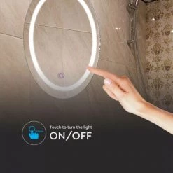 V-TAC Miroir LED Rond 25W Avec Système Anti-buée Interrupteur Tactile 3 En 1 600 * 35mm IP44 -V-TAC Soldes 56813258 4