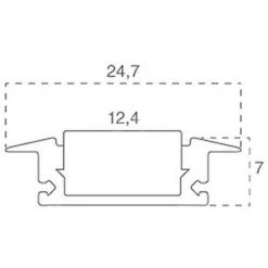 V-TAC Profilé Aluminium Couleur Argent Pour Ruban LED Encastré (L Max : 12.4mm) Cache Satiné 2000 X 24.7 X 7mm -V-TAC Soldes 56813330 3