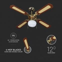 V-TAC Ventilateur De Plafond LED E27 Avec Moteur AC 4 Pales 50W 7 V-TAC Ventilateur De Plafond LED E27 Avec Moteur AC 4 Pales 50W -V-TAC Soldes 56813355 3