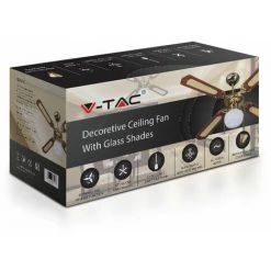 V-TAC Ventilateur De Plafond LED E27 Avec Moteur AC 4 Pales 50W 9 V-TAC Ventilateur De Plafond LED E27 Avec Moteur AC 4 Pales 50W -V-TAC Soldes 56813355 5