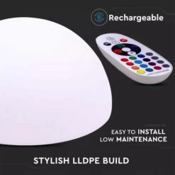 V-TAC Semi-sphère LED RVB 6 W Avec Télécommande IR 24 Touches Et Alimentation IP67 à Intensité Variable -V-TAC Soldes 56813380 5