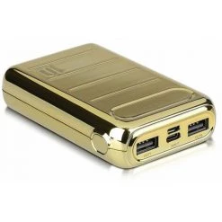 V-TAC Power Bank 10.000 Mah Or Couleur Double USB Micro USB Et Type C