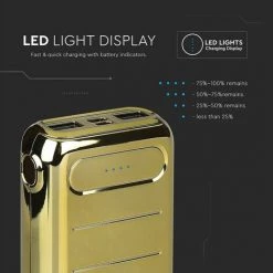 V-TAC Power Bank 10.000 Mah Or Couleur Double USB Micro USB Et Type C -V-TAC Soldes 56813389 4