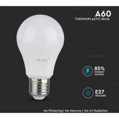 V-TAC Ampoule LED à Puce Samsung E27 9W A60 4000K -V-TAC Soldes 56813407 3