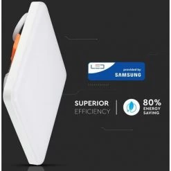 V-TAC 12W Mini Panneau LED Samsung Puce Réglable Encastré Carré 6400K -V-TAC Soldes 56813416 4