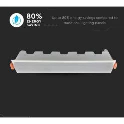 V-TAC Mini Panneau LED Linéaire 30W Encastré 430 * 45 * 72mm Couleur Blanche 4000K -V-TAC Soldes 56813445 3