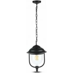 V-TAC Plafonnier LED Lanterne Avec Douille E27 (Max 60W) Couleur Noir L: 890mm IP44