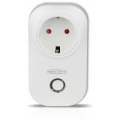 Prise Avec Prise Vers Shuko WiFi 10A 2P + Shuko Avec Interrupteur Compatible Avec Google Home Et Amazon Alexa Via V-Tac Smart App