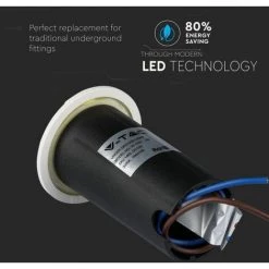 V-TAC 1W Double Beam Underground LED Step Light Projecteur Blanc Couleur 12V 6500K IP67 Pilote Non Inclus -V-TAC Soldes 56839637 4