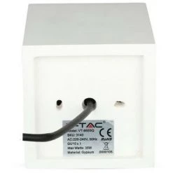 V-TAC Support De Projecteur LED Carré à Montage En Surface GU10 Et GU5.3 (MR16) Corps En Plâtre Blanc Base Noire -V-TAC Soldes 56839649 3