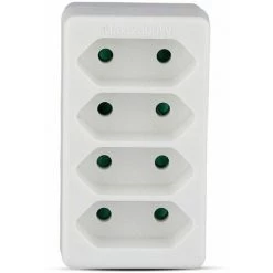 V-TAC Adaptateur Multiprise Avec 4 Prises Avant 2,5 A Et Prise Shuko Couleur Blanche