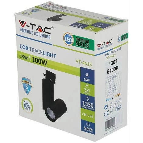 V-TAC Rail D'éclairage LED 15W Couleur Noire 6400K CRI> 95 3 V-TAC Rail D'éclairage LED 15W Couleur Noire 6400K CRI> 95 – Image 3