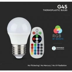 V-TAC Ampoule LED E27 3.5W G45 Avec Télécommande RVB + 6400K -V-TAC Soldes 56839841 3