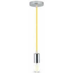 V-TAC Lustre LED Cylindre En Métal Avec Douille E27 (Max 60W) Couleur Chrome Et Câble Jaune 7 V-TAC Lustre LED Cylindre En Métal Avec Douille E27 (Max 60W) Couleur Chrome Et Câble Jaune -V-TAC Soldes 56839925 3