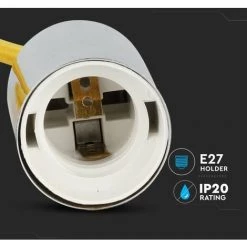 V-TAC Lustre LED Cylindre En Métal Avec Douille E27 (Max 60W) Couleur Chrome Et Câble Jaune 8 V-TAC Lustre LED Cylindre En Métal Avec Douille E27 (Max 60W) Couleur Chrome Et Câble Jaune -V-TAC Soldes 56839925 4