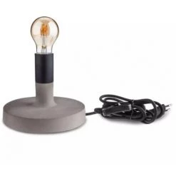 V-TAC Lampe De Table LED Ronde Avec Douille E27 (Max 60W) Base En Béton
