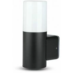 V-TAC Lampe De Jardin LED Ronde Avec Douille GU10 (Max 35W) Corps Noir Diffuseur Blanc Opaque IP54