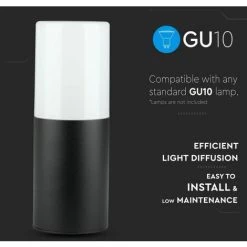 V-TAC Lampe De Jardin LED Ronde Avec Douille GU10 (Max 35W) Corps Noir Diffuseur Blanc Opaque IP54 7 V-TAC Lampe De Jardin LED Ronde Avec Douille GU10 (Max 35W) Corps Noir Diffuseur Blanc Opaque IP54 -V-TAC Soldes 56839941 3