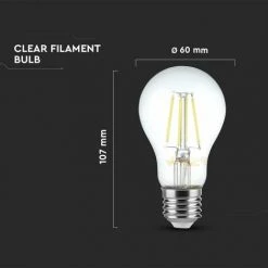 V-TAC Ampoule LED E27 4W A60 Filament 6400K -V-TAC Soldes 56840002 5
