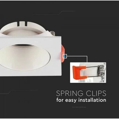 V-TAC Spot LED Encastré Carré GU10 Couleur Blanche 2 V-TAC Spot LED Encastré Carré GU10 Couleur Blanche – Image 2