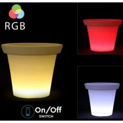 V-TAC Vase LED RGB 3W Avec Télécommande IR 24 Touches Et Alimentation IP67 à Intensité Variable -V-TAC Soldes 56840034 3