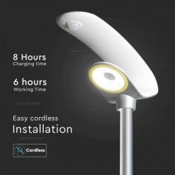 V-TAC Lampe De Jardin LED 20W Avec Panneau Solaire 6400K Avec Capteur PIR IP65 -V-TAC Soldes 56847997 5