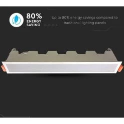 V-TAC Mini Panneau LED Linéaire 30W Montage Encastré 430 * 45 * 65mm Couleur Blanche 3000K -V-TAC Soldes 56848000 3