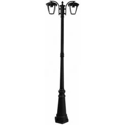 V-TAC Lampadaire LED Avec Douille E27 (Max 2 * 60W) Couleur Noire H: 199cm IP44
