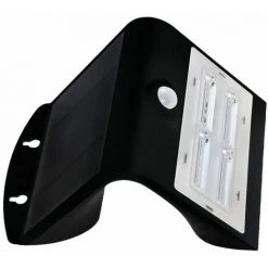 V-TAC Applique Solaire LED Batterie 3W 30LED Avec Capteur PIR Couleur Noire 3000K + 4000K IP65