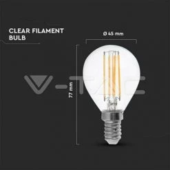 V-TAC Ampoule LED E14 4W P45 Filament 2700K (Blister 2 Pièces) 9 V-TAC Ampoule LED E14 4W P45 Filament 2700K (Blister 2 Pièces) -V-TAC Soldes 56848024 5