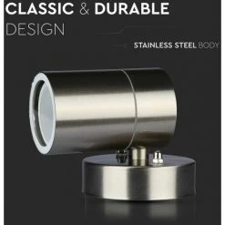 V-TAC Support De Spot LED Mural Rond GU10 (max 35W) Couleur Métallique IP44 -V-TAC Soldes 56848026 4