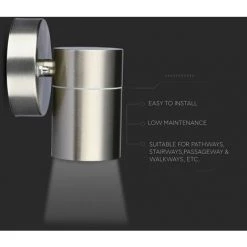 V-TAC Support De Spot LED Mural Rond GU10 (max 35W) Couleur Métallique IP44 -V-TAC Soldes 56848026 5