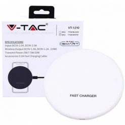 V-TAC Chargeur Sans Fil Rapide 5A Rond Blanc Couleur