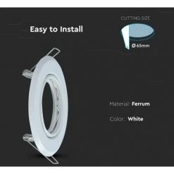 V-TAC Support De Spot LED Encastré Rond GU10 Couleur Blanche (Boîte De 2 Pièces) -V-TAC Soldes 56848061 3