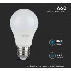 V-TAC Ampoule LED à Puce Samsung E27 8,5W A60 3000K -V-TAC Soldes 56848133 4