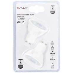 V-TAC Spot LED GU10 6W 6400K (Blister 2 Pièces)