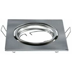 V-TAC Support De Spot LED GU10 Carré Encastrable Couleur Nickel Satiné (Boîte De 2 Pièces)