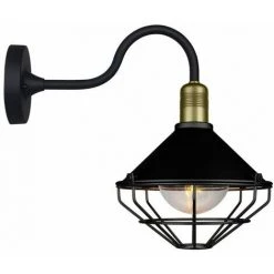 V-TAC Applique LED Lanterne En Verre Avec Douille E27 Noir Mat IP65