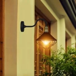 V-TAC Applique LED Lanterne En Verre Avec Douille E27 Noir Mat IP65 -V-TAC Soldes 56848192 5