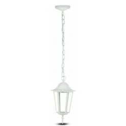 V-TAC Lustre De Jardin à Suspension LED En Aluminium Avec Douille E27 (Max 60W) Blanc Mat IP44