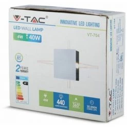 V-TAC Applique LED Carrée 4W Blanc 4000K IP65 -V-TAC Soldes 56848261 3