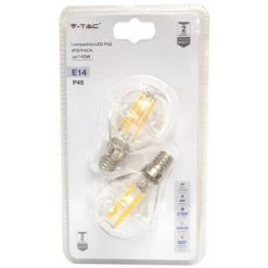 V-TAC Ampoule LED E14 6W P45 Filament 2700K (Blister 2 Pièces)