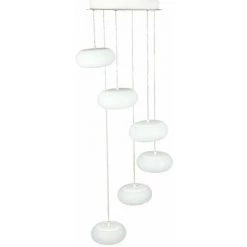 V-TAC Lustre Suspension LED Composé De 6 Ronds 72W En Métal Couleur Blanc 3000K Triac Dimmable
