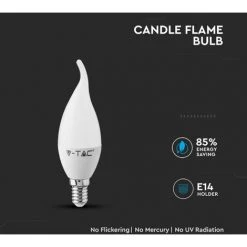 V-TAC Samsung E14 5.5W Puce LED Ampoule 4000K Flamme Bougie -V-TAC Soldes 56856962 3