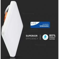 V-TAC 18W Mini Panneau LED Samsung Chip Montage Encastré Réglable Carré 3000K -V-TAC Soldes 56856966 4