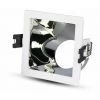 V-TAC Support De Spot LED Encastré Carré GU10 Couleur Blanche Avec Support Incliné Chromé