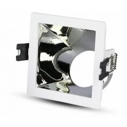 V-TAC Support De Spot LED Encastré Carré GU10 Couleur Blanche Avec Support Incliné Chromé