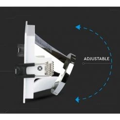 V-TAC Support De Spot LED Encastré Carré GU10 Couleur Blanche Avec Support Incliné Chromé -V-TAC Soldes 56857040 4
